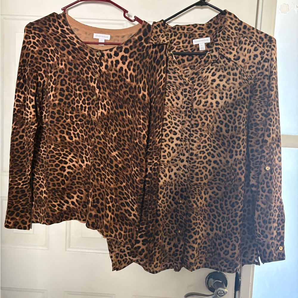 Charter Club Animal Print and cardigan
